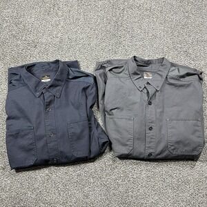 Ridgecut Toughwear Shirt Mens 2XLT Gray Ripstop Workwear Elbow Patch LOT of 2